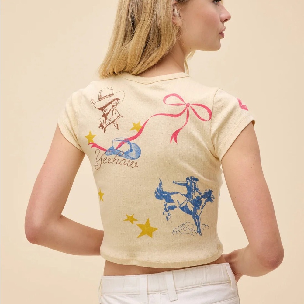 Daydreamer Western Flash Pointelle Tee - Picture 7 of 7